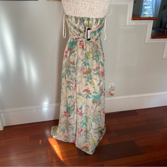 TED BAKER Chiffon Strapless or Strap Full Length Dress NWT Sz 3 Sz 8 US - Picture 5 of 9